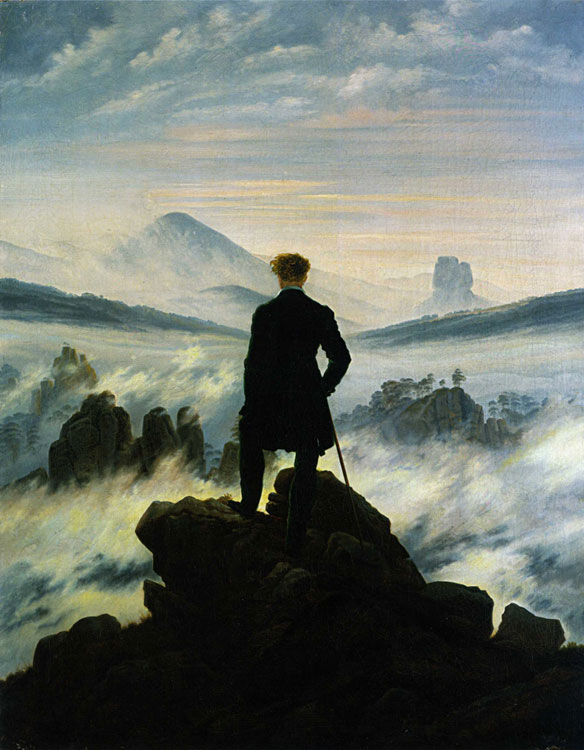 Histoire du roman : période romantique - Caspar Friedrich, Le Promeneur, 1818