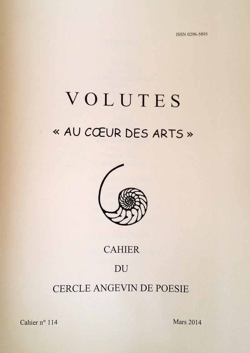 Volutes, la revue du Cercle Angevin de Poésie (numéro 114 de mars 2014)