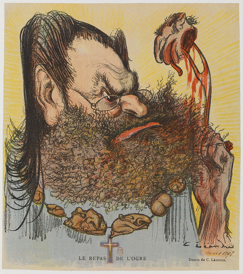 Edouard Drumont, caricature affaire Dreyfus