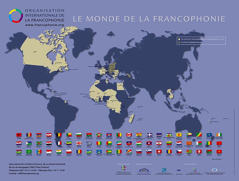 Carte de la Francophonie