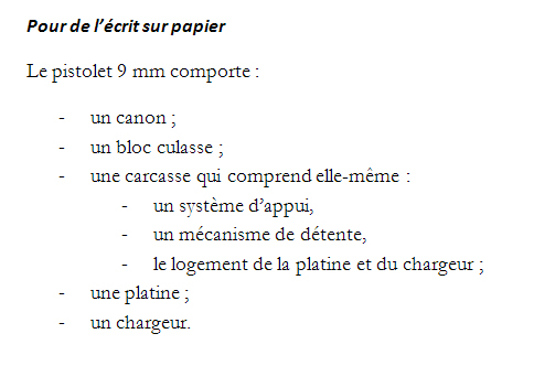 Enumération sur papier