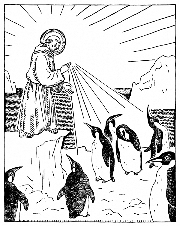 L'Île des pingouins, par l'illustrateur Benoît Preteseille